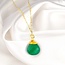 Vergulde Ketting met Groene Onyx - 925 Zilver