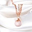 Rozenkwarts Druppelketting - Roségoud 925 Zilver