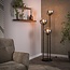 Vloerlamp Rookglas Zwart 3 Lichtpunten - Bubble Shaded