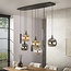 Hanglamp Glas Metaal Zwart Sfera Tricolore 9-lichts