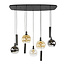 Hanglamp Glas Metaal Zwart Sfera Tricolore 9-lichts