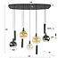 Hanglamp Glas Metaal Zwart Sfera Tricolore 9-lichts