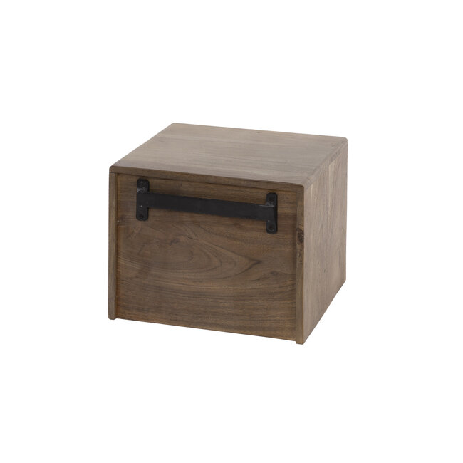Zwevend Nachtkastje Carve - Acaciahout Bruin