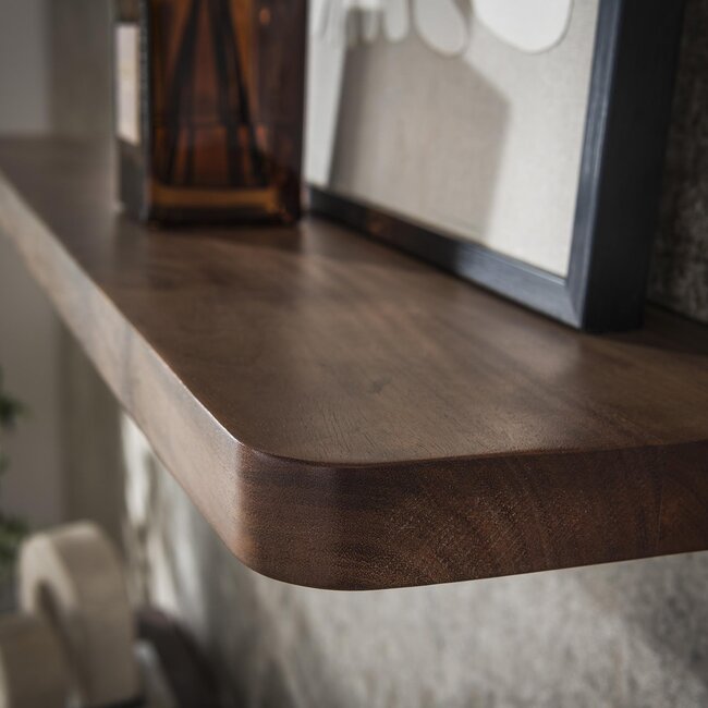 Wandplank Carve 60 cm - Massief Acaciahout Bruin