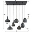 PS-Collection Hanglamp Punch Mix - 7-lichts - Zwart/Bruin Metaal