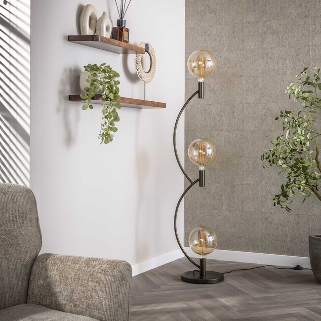 Vloerlamp Bronskleur Metaal 3 Lichtpunten - Arcus