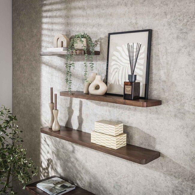 Wandplank Acaciahout Bruin 120 cm - Carve