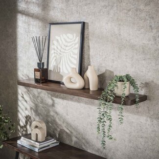 PS-Collection Wandplank Acaciahout Bruin 120 cm - Carve