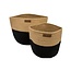 Rotan Mand Naturel/Zwart - Opbergmand