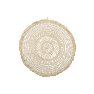 Wanddecoratie Rotan Rond - Naturel Gevlochten Design