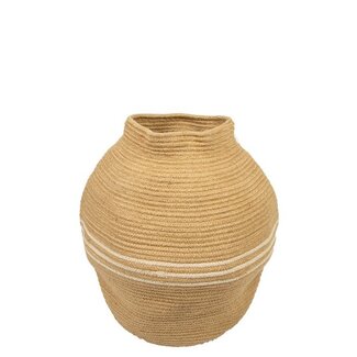 Rotan Mand L Naturel met Witte Streep - Opbergmand