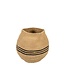 Rotan Mand M Naturel met Zwarte Strepen - Opbergmand
