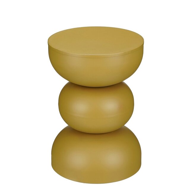 Bijzettafel Rond Metaal Okergeel - Modern Design
