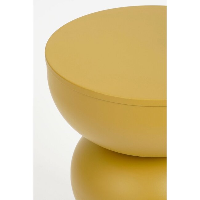 Bijzettafel Rond Metaal Okergeel - Modern Design