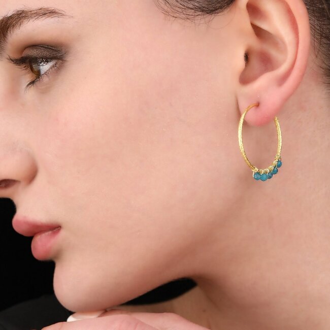 Creolen Apatiet Edelsteen Goud Verguld 925