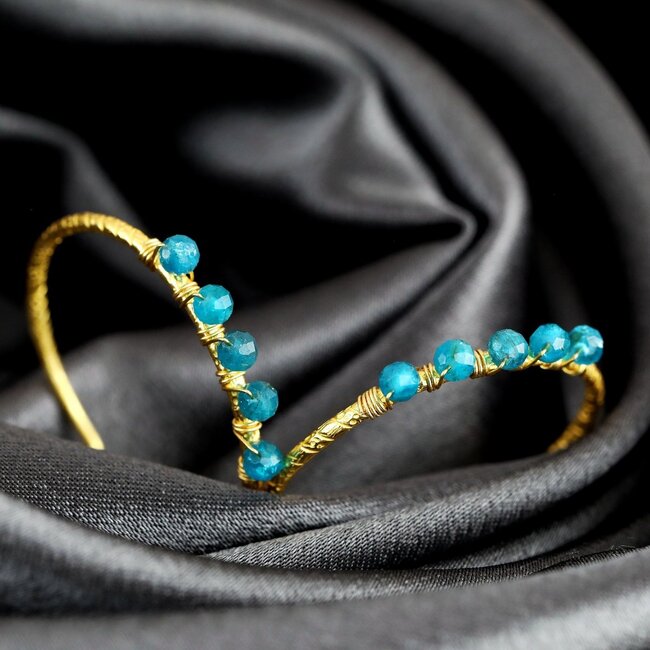 Creolen Apatiet Edelsteen Goud Verguld 925