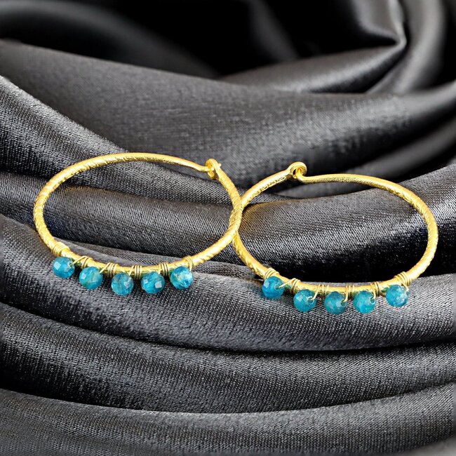 Creolen Apatiet Edelsteen Goud Verguld 925