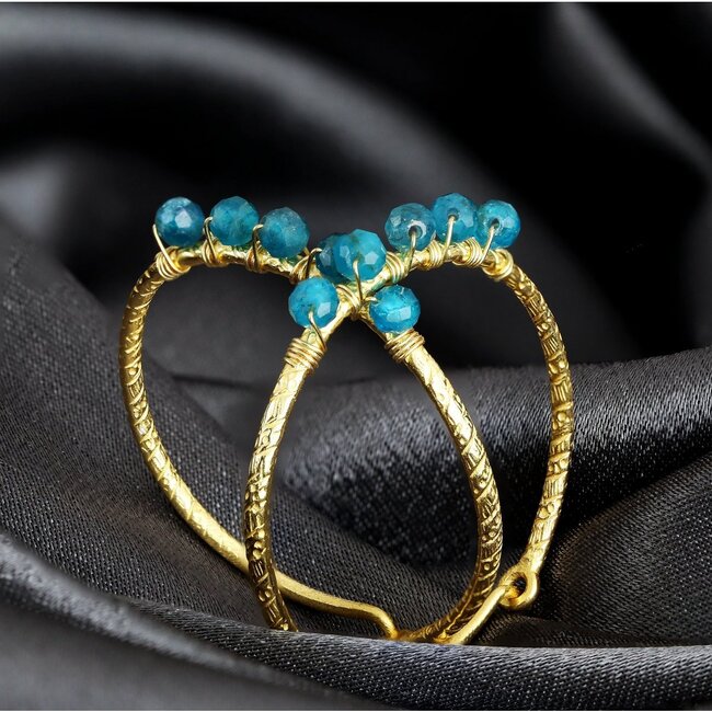 Creolen Apatiet Edelsteen Goud Verguld 925