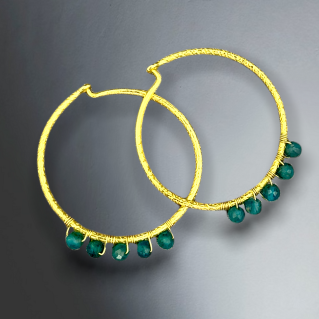 Creolen Apatiet Edelsteen Goud Verguld 925