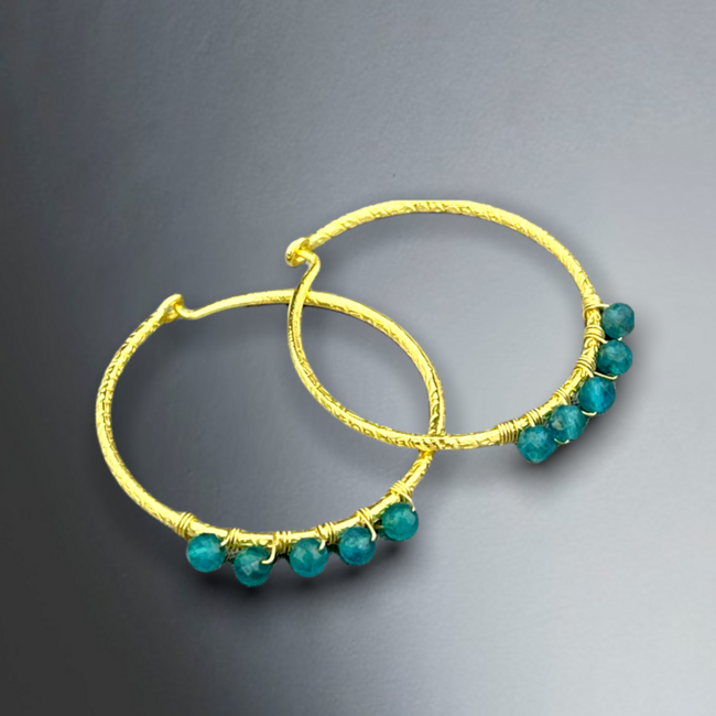 Creolen Apatiet Edelsteen Goud Verguld 925