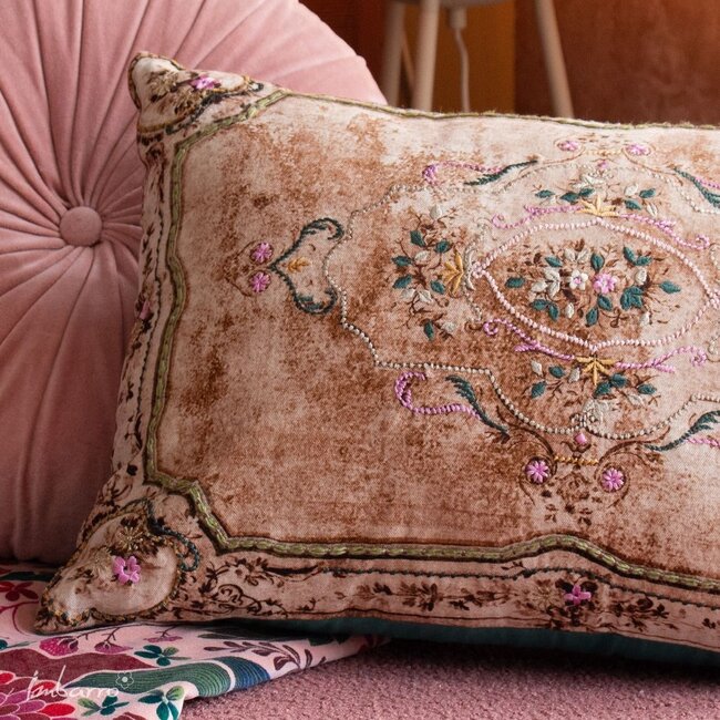 Imbarro Sierkussen Lalou - Katoen - Beige - Borduursel