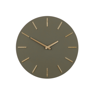 Wandklok Aluminium Groen - Moderne Ronde Klok