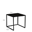 Set van 2 Vierkante Bijzettafels - Metaal - Zwart