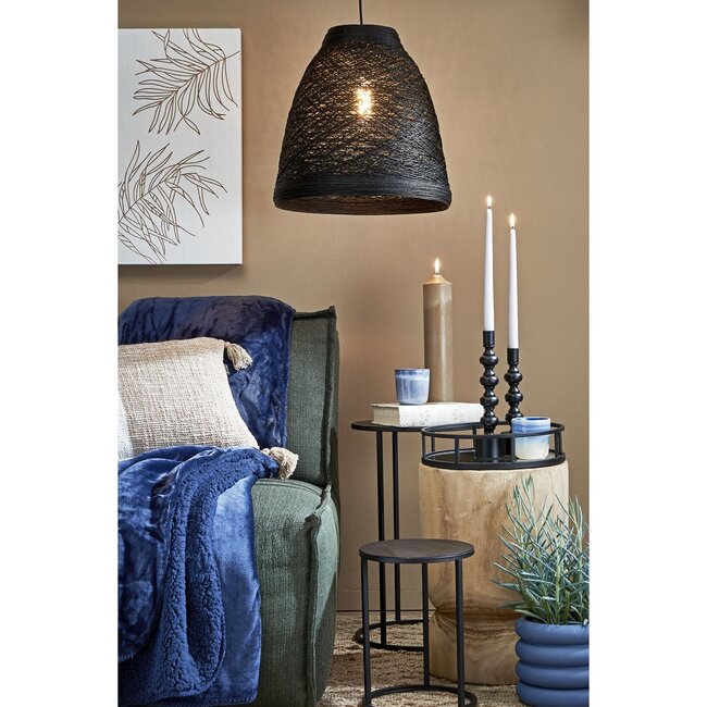 Set van 3 Ronde Bijzettafels - Metaal - Zwart