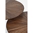 Bijzettafel Set van 2 Rond Hout Metaal Bruin