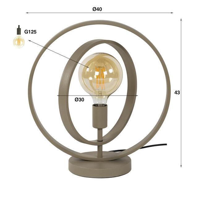 PS-Collection Tafellamp Turn Around - Metaal Beige