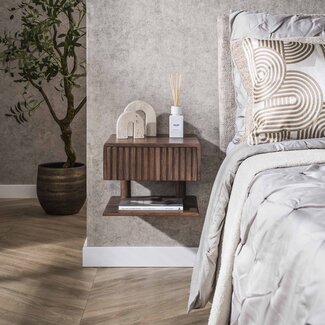 PS-Collection Zwevend Nachtkastje Carve Shelve - Acaciahout Bruin