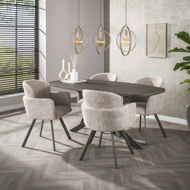 Hanglamp Metaal Beige 3 Lichtpunten - Turn Around