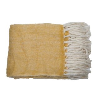 Plaid Katoen Mosterd - Warme Gele Woondeken