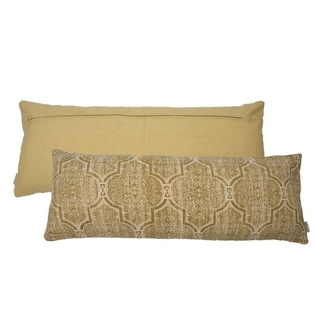 Sierkussen Katoen Mosterdgeel - Jacquard Design