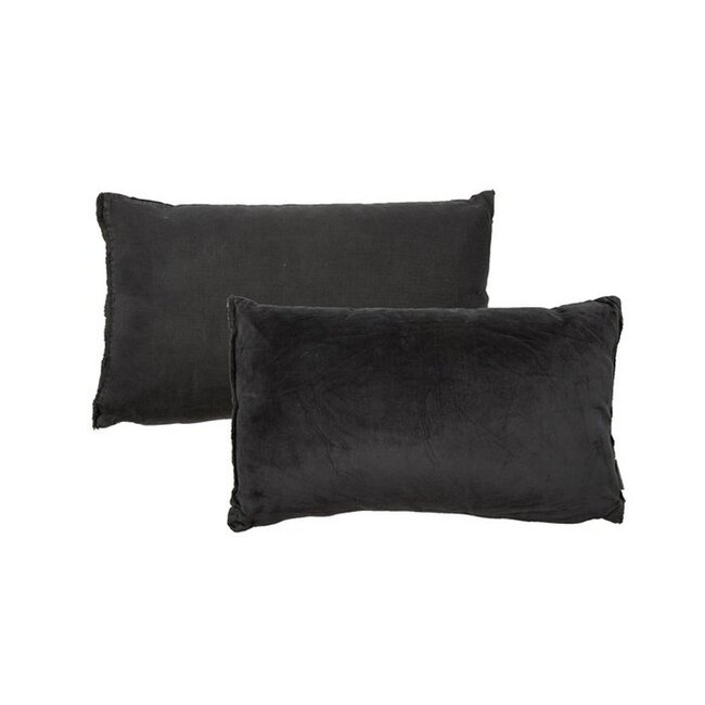 Sierkussen Fluweel Linnen Zwart - Velvet Kussen