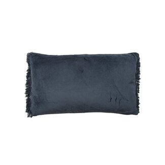 Sierkussen Fluweel Blauw - Velvet Kussen met Franjes