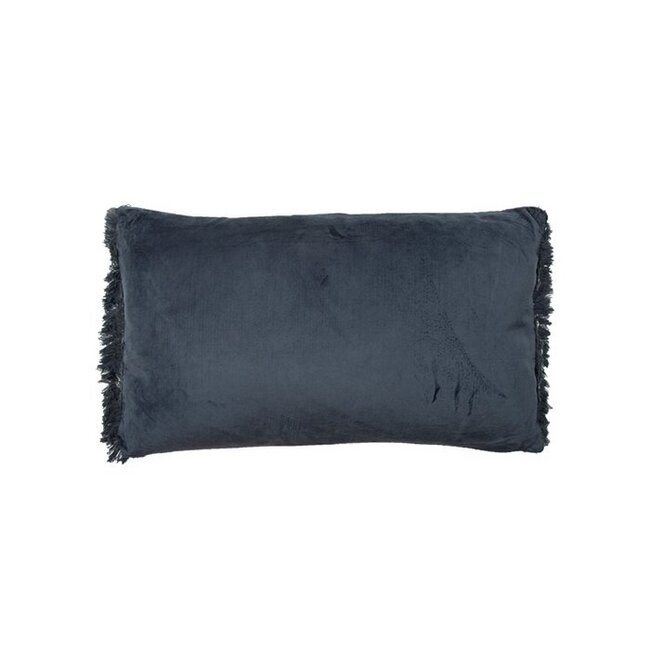 Sierkussen Fluweel Blauw - Velvet Kussen met Franjes