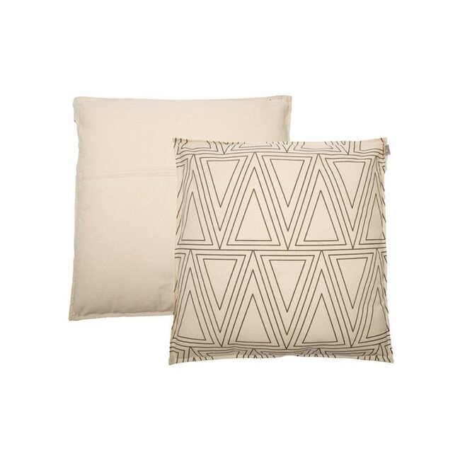 Sierkussen Wit Zwart - Katoen met Geometrisch Motief