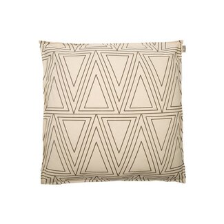 Sierkussen Katoen Wit Taupe - Geometrisch Design