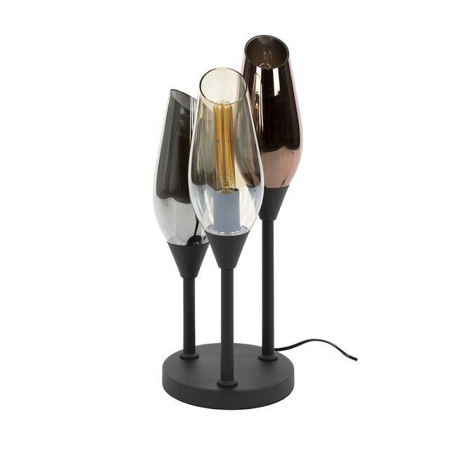 PS-Collection Tafellamp Cocoon 3L - Glas & Zwart Metaal