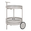Bar Trolley Grijs Metaal - 2 Ronde Planken op Wielen