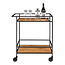 Bar Trolley Zwart Frame - 2 Planken Eiken Look
