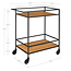 Bar Trolley Zwart Frame - 2 Planken Eiken Look