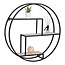 Wandrek Rond - Zwart/Naturel - Metaal & Hout
