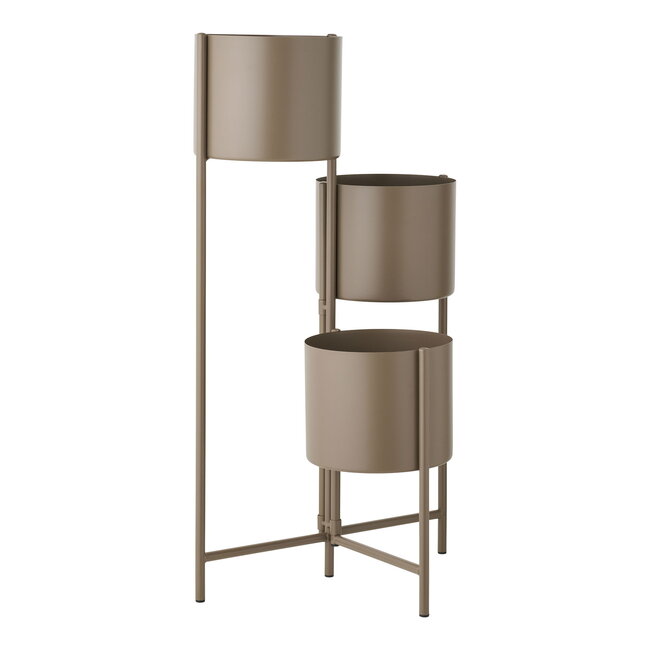 Plantenstandaard met 3 Bloempotten - Bruin - Metaal