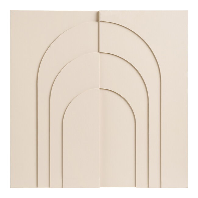 Wanddecoratie - Beige - Modern Reliëf - Boogvorm