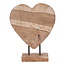 Decoratie Hart op Voet -Teak - Naturel - 30 cm