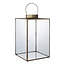 Lantaarn - Antiek Messing - Glas & Metaal - 42 cm