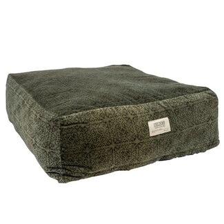 Poef Fluweel Donkergroen - Zitkussen voor Woonkamer