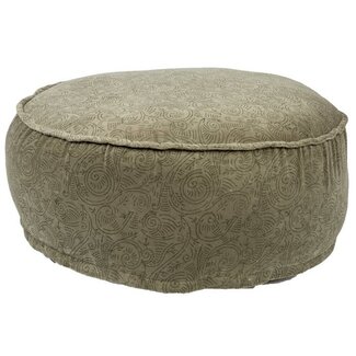 Poef Fluweel Olijf - Vloerkussen voor Woonkamer